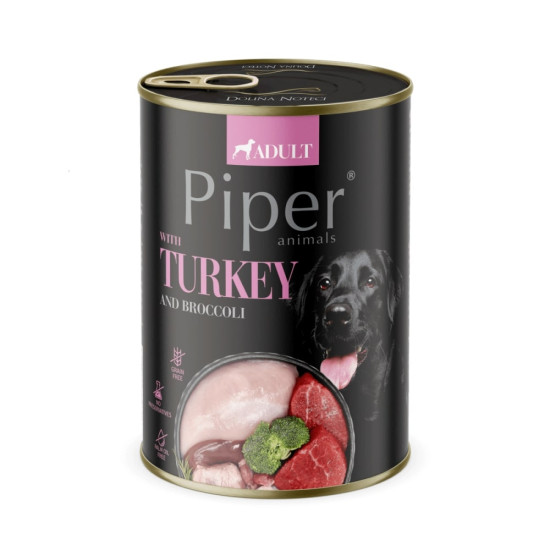 Piper Dog – Hrană Umedă pentru Câini Adulți cu Curcan și Broccoli – 400 g